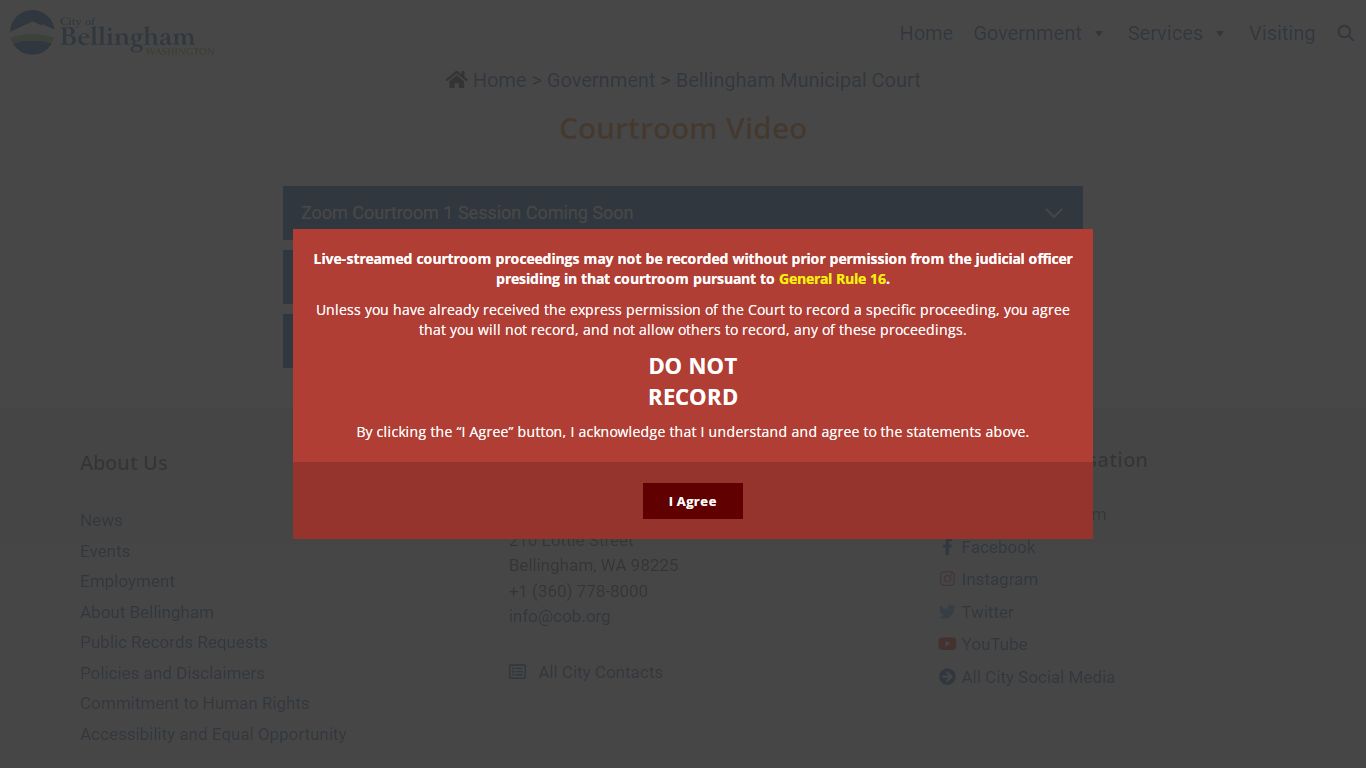 Courtroom Video - City of Bellingham